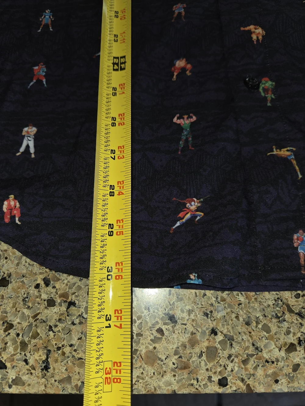 RSVLTS Street Fighter KUNUFLEX Shirt Mens Large- Short Sleeve Button Down